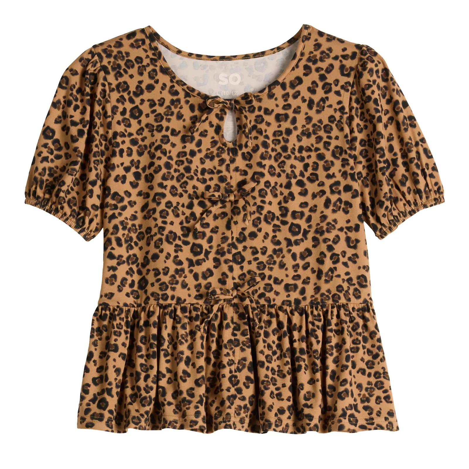 Girls 6-20 SO® Bow Ruffle Short Sleeve Top in Regular & Plus Size | Kohl's