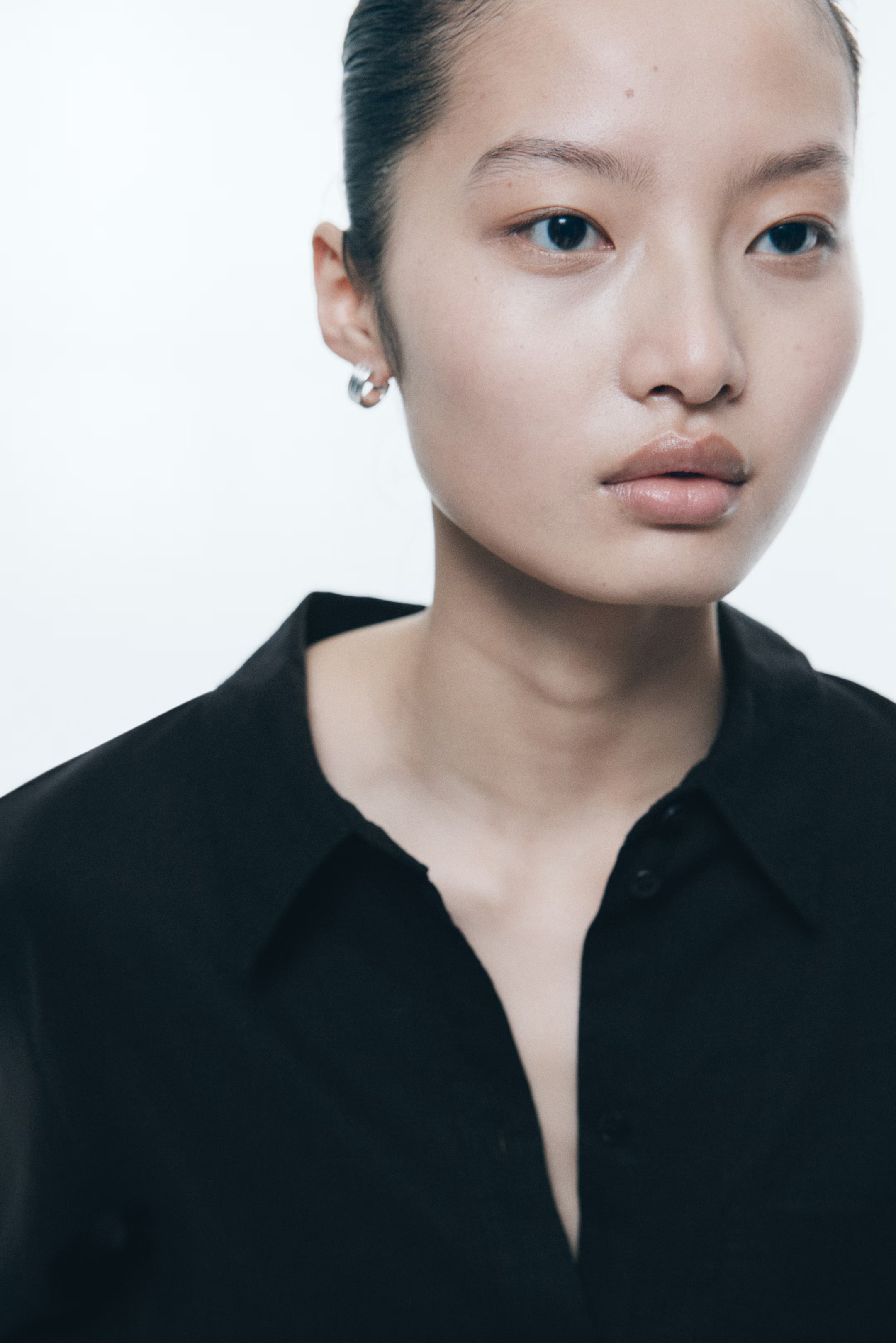 Linen-blend Shirt - Black - Ladies | H&M US | H&M (US + CA)