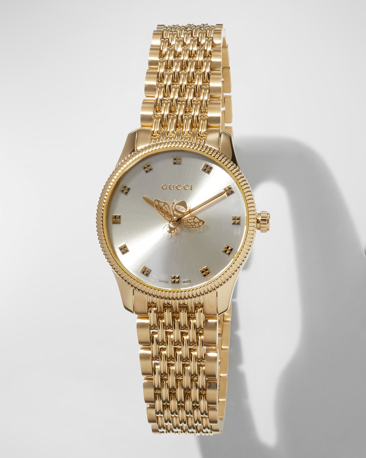 29mm G-Timeless Bee Watch with Bracelet Strap, Gold | Neiman Marcus