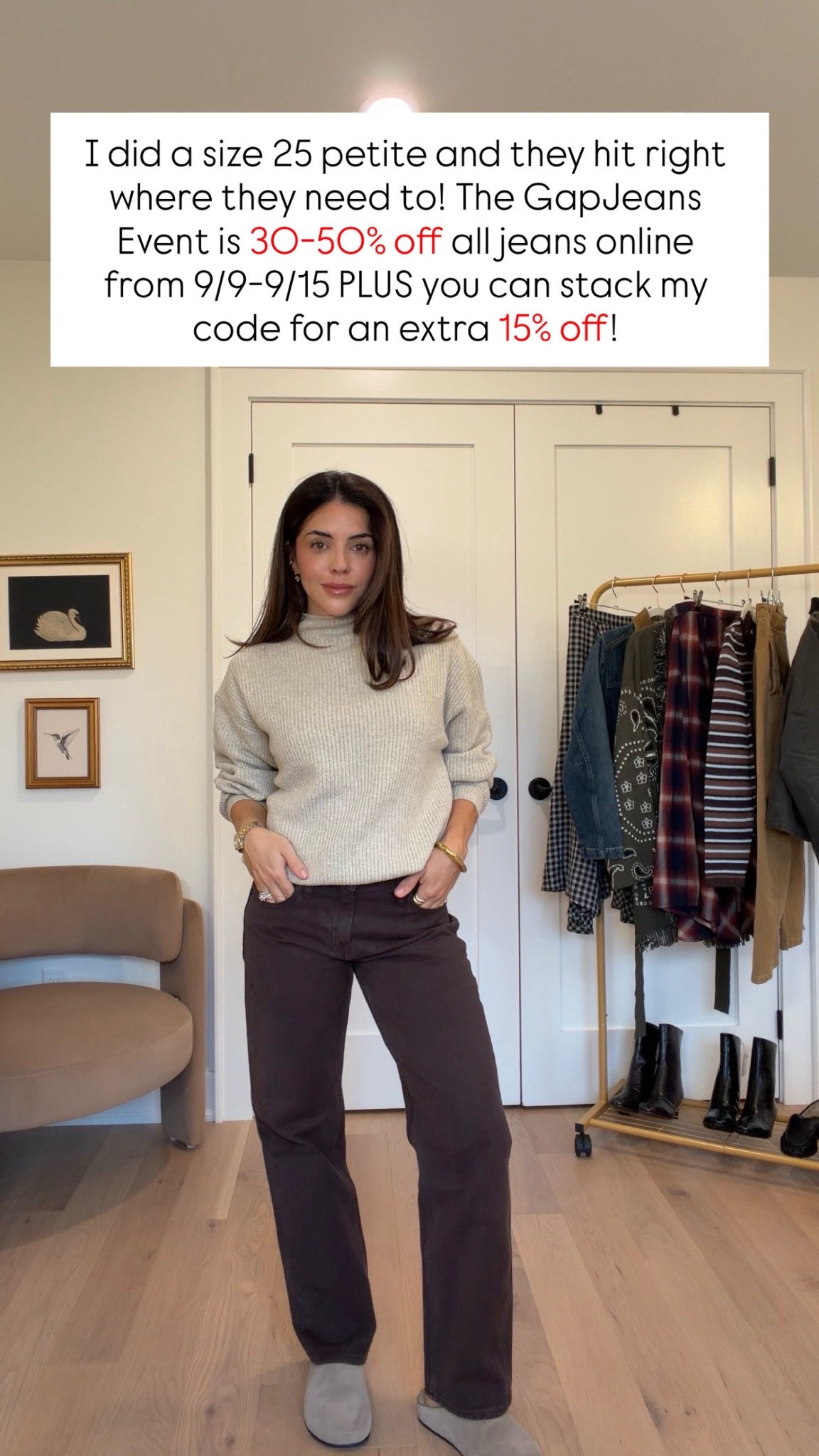 I think I just did my favourite @gap order of the year! GapJeans Event: 30-50% off All Jeans Online 9/9-9/15 PLUS you can stack my code for an extra 15% off! CODE: VANESSA15

Sweater - small petite 
Jeans - 25 petite 
#howyouweargap #gappartner

#LTKcanada #LTKfall #LTKsale