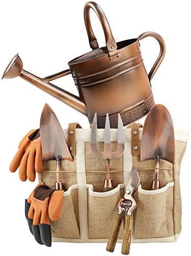 Megawodar 1 Gallon Galvanized Steel Watering Can with 3 Pcs of Garden Tools, 1 Pc of Pruning Shear,  | Amazon (US)