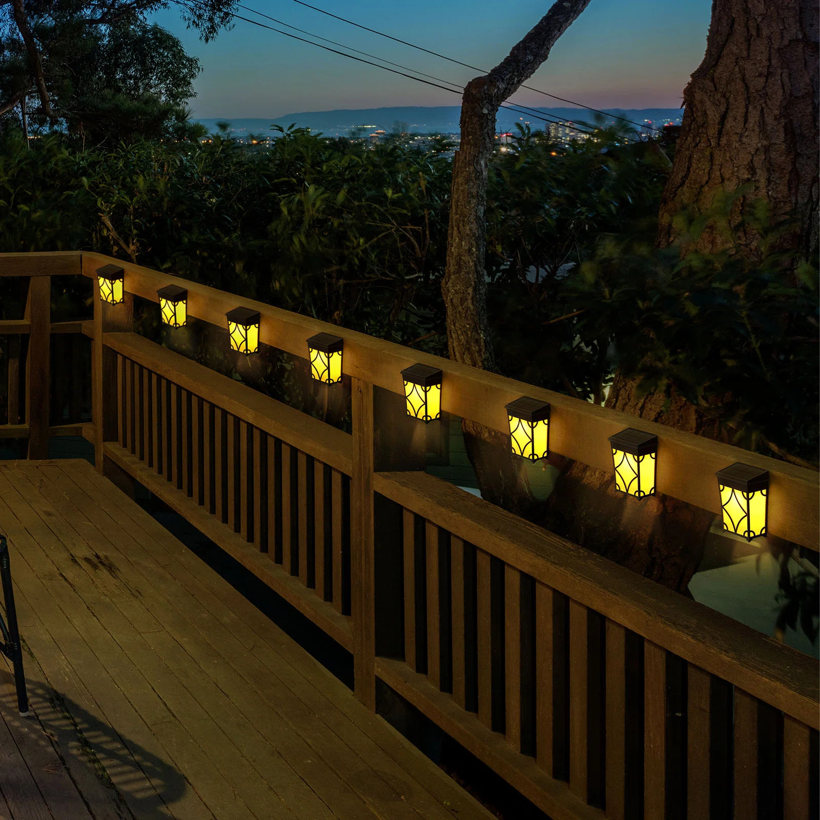 Satin Black Solar Powered Integrated LED Deck Light Kit (Set of 8) | Wayfair North America