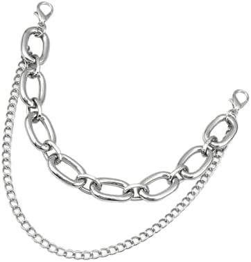 Silver Bag Chain Charm, Short Goth Punk Purse Keychain Decorative | Layered Wallet Accessory Deco... | Amazon (US)