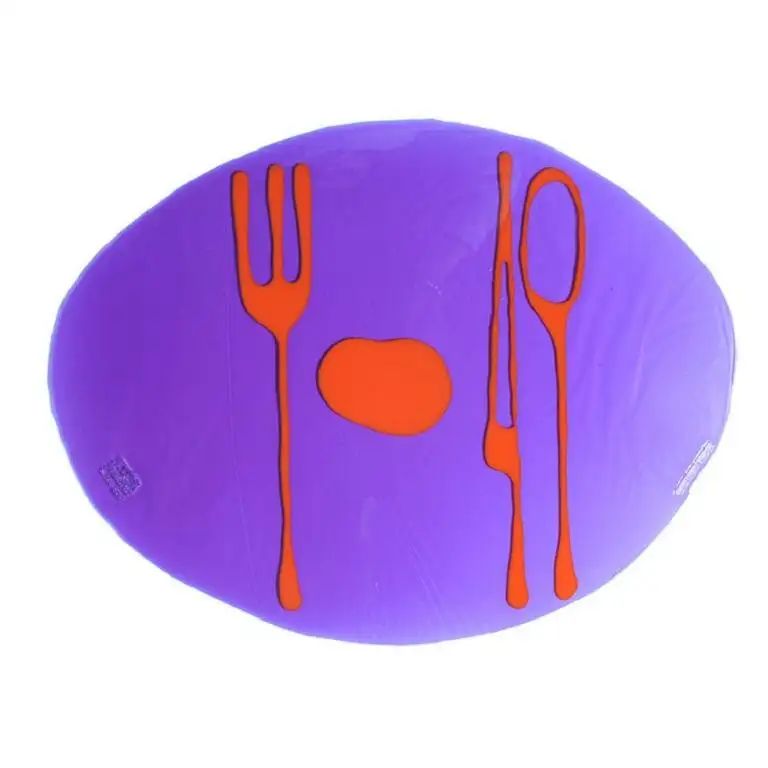 Set of 4 Table Mates Placemats in Clear Purple and Matt Orange by Gaetano Pesce | 1stDibs