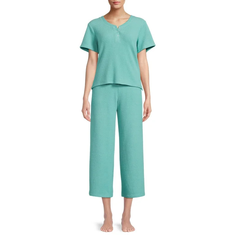 Secret Treasures Women's Henley Top and Pants Pajama Set, 2-Piece - Walmart.com | Walmart (US)