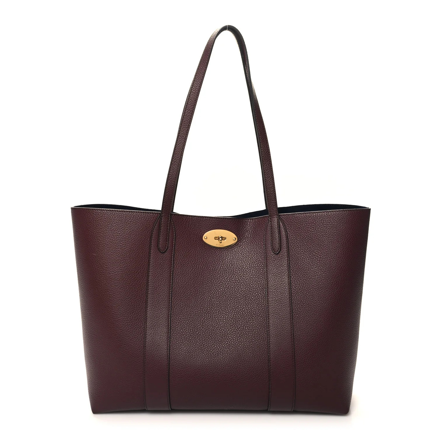 Small Classic Grain Bayswater Tote Burgundy Oxford Blue | FASHIONPHILE (US)