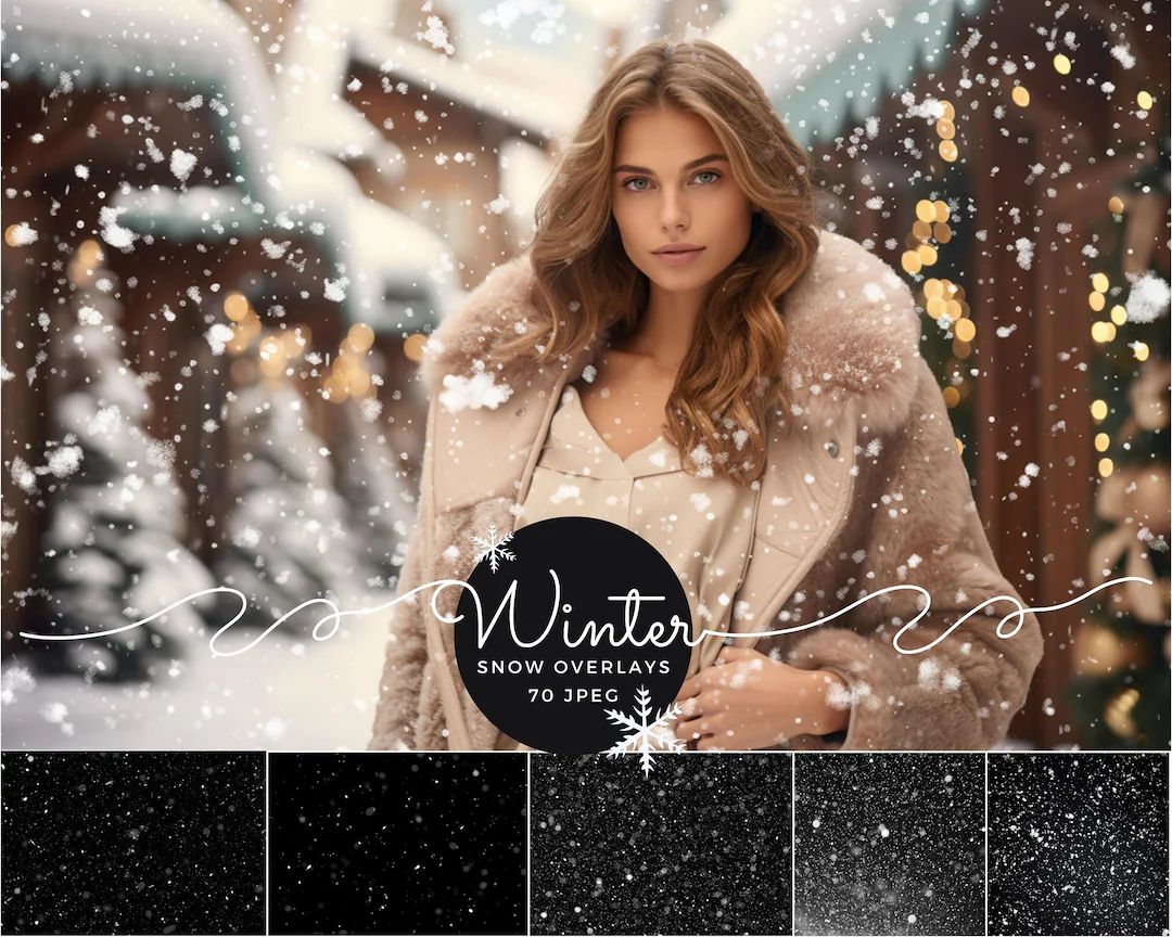 70 Realistic Falling Snow Photoshop Overlays Christmas - Etsy | Etsy (US)
