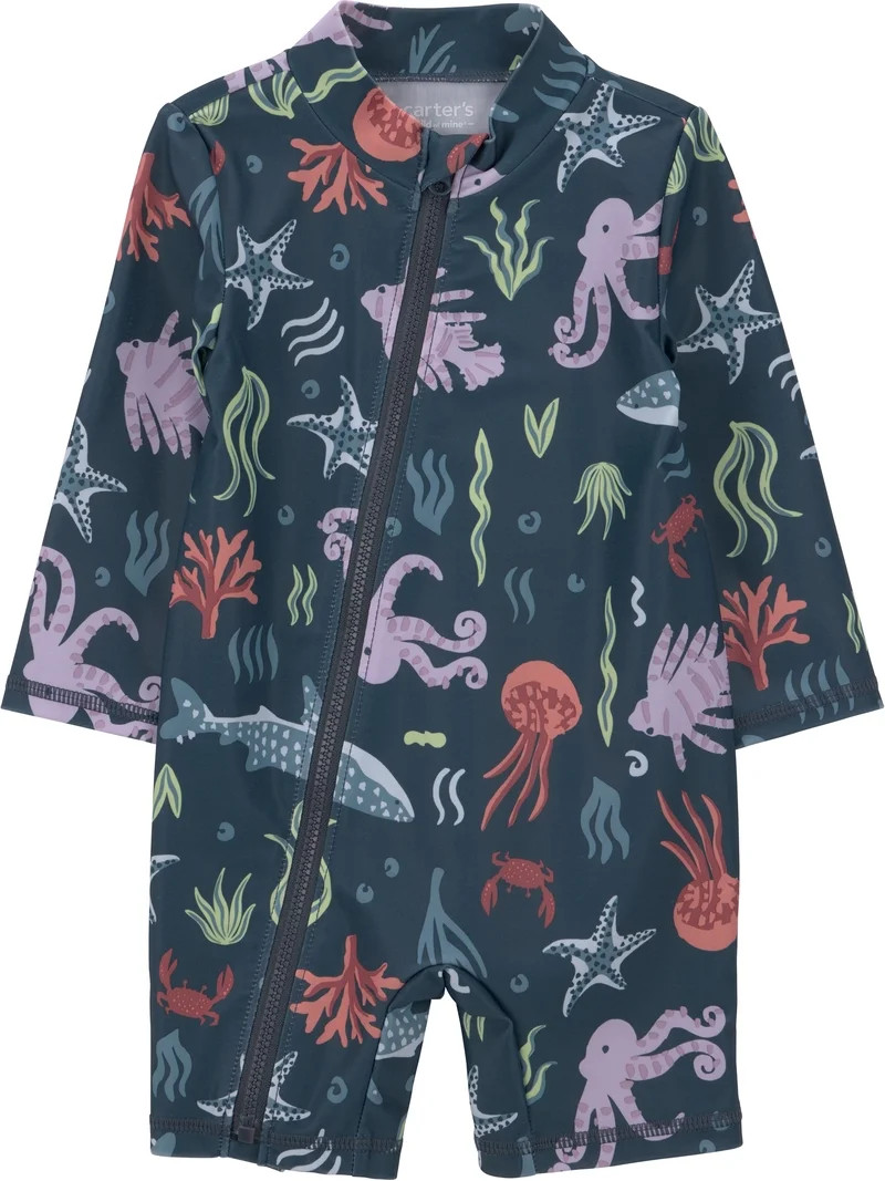 Carter's Child of Mine Baby Rash Guard Swimsuit, One-Piece, Sizes 0/3-18 Months | Walmart (US)