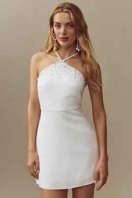 Sachin & Babi Halter Gem & Pearl Mini Dress | Anthropologie (US)