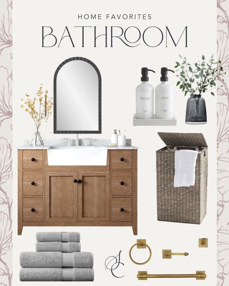 Bathroom decor, vanity, hardware, and accessories!

bathroom favorites, single vanity, arch mirror, towel set, hamper, towel bar, towel ring, soap set, vase

#LTKunder50 #LTKsalealert #LTKhome