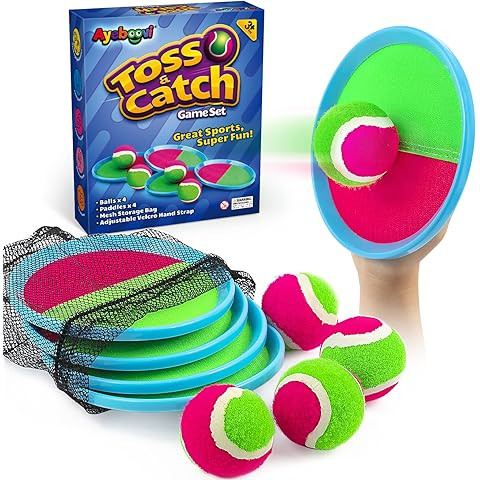 Toss and Catch Ball Set for Toddlers, Kids and Adults - Classic Kids Toys Outdoor Indoor - Sturdy... | Amazon (US)
