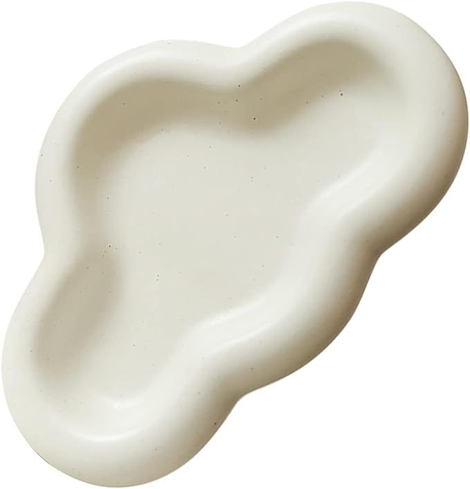 WENSHUO Cloud Shape Trinket Dish,Cute Ceramic Jewelry Tray,Ring Holder,Cosmetic Tray,Cream | Amazon (UK)