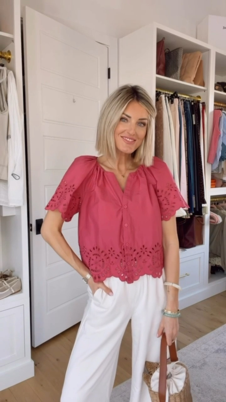 I got this blouse in pink & white! I also decided to cut the strings off this top, and I love how it turned out! Currently on sale! Wearing XS in top & S in pants!

Loverly Grey, Target sale, Target circle week, white pants, pink blouse, spring tops 

#LTKSaleAlert #LTKSeasonal