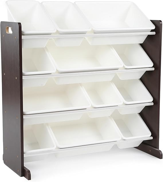 Humble Crew Modern Toy Organizer with 12 Bins, Espresso/White | Amazon (US)