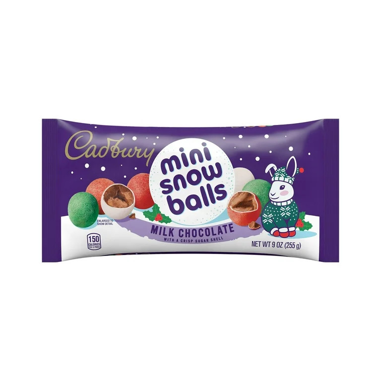 Cadbury Mini Snowballs Milk Chocolate with a Crisp Sugar Shell Christmas Candy, Bag 9 oz - Walmar... | Walmart (US)