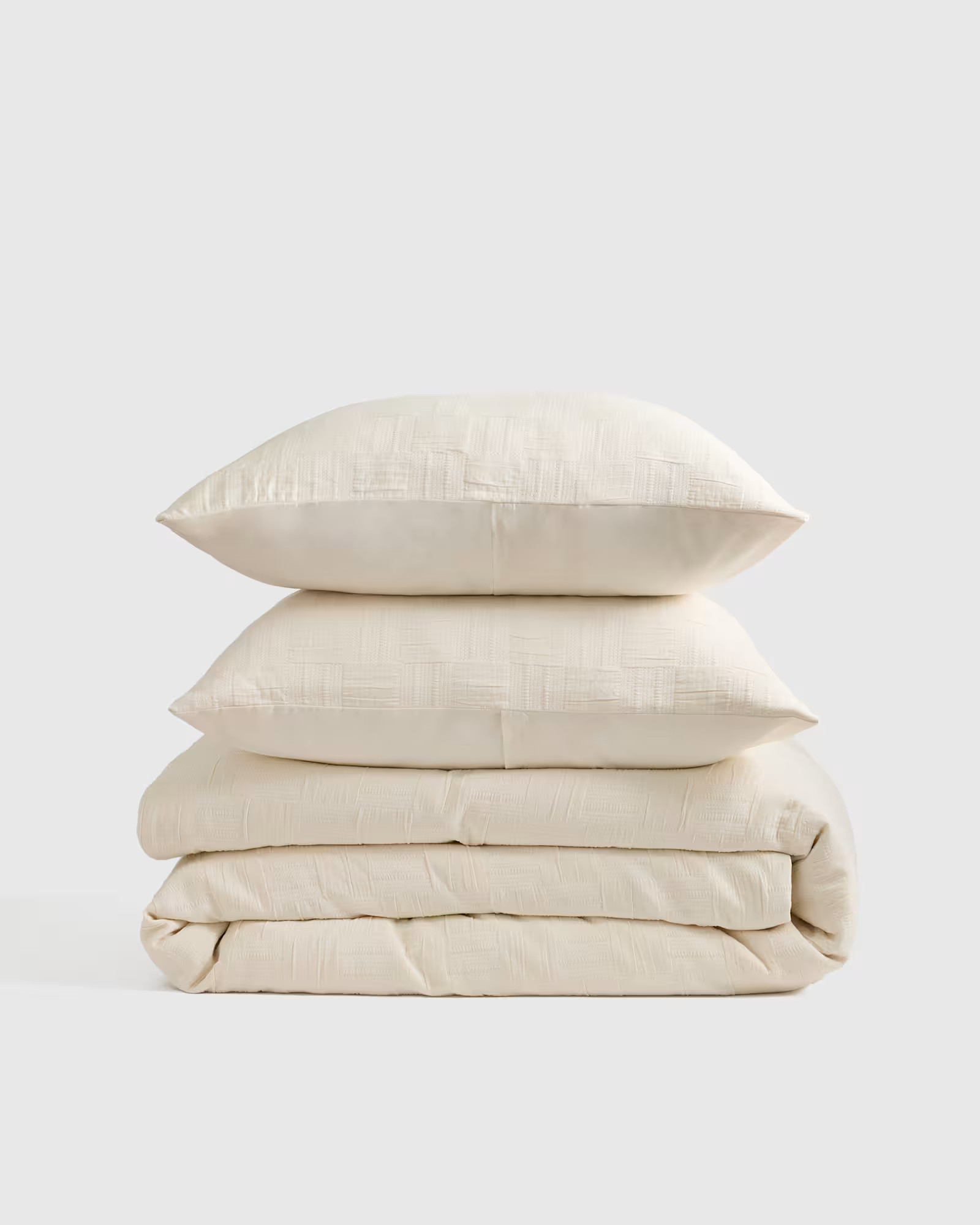 Checkered Matelasse Duvet Cover Set in Undyed | Quince