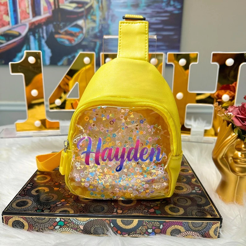 Personalized Kids Fanny Packs | Sling Bag | Mini Purse | Mini Handbag | Girl Purse | Sparkle Slin... | Etsy (US)