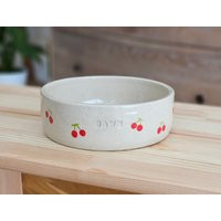 Custom Handmade Personalized Pottery Pet Bowl For Your Beloved Companion | Dog Cat Hand Painted Cherry | Etsy (US)