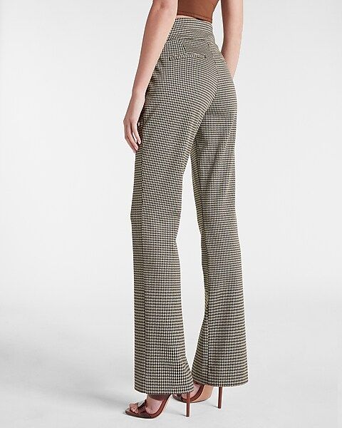 High Waisted Houndstooth Pull-On Bootcut Pant | Express