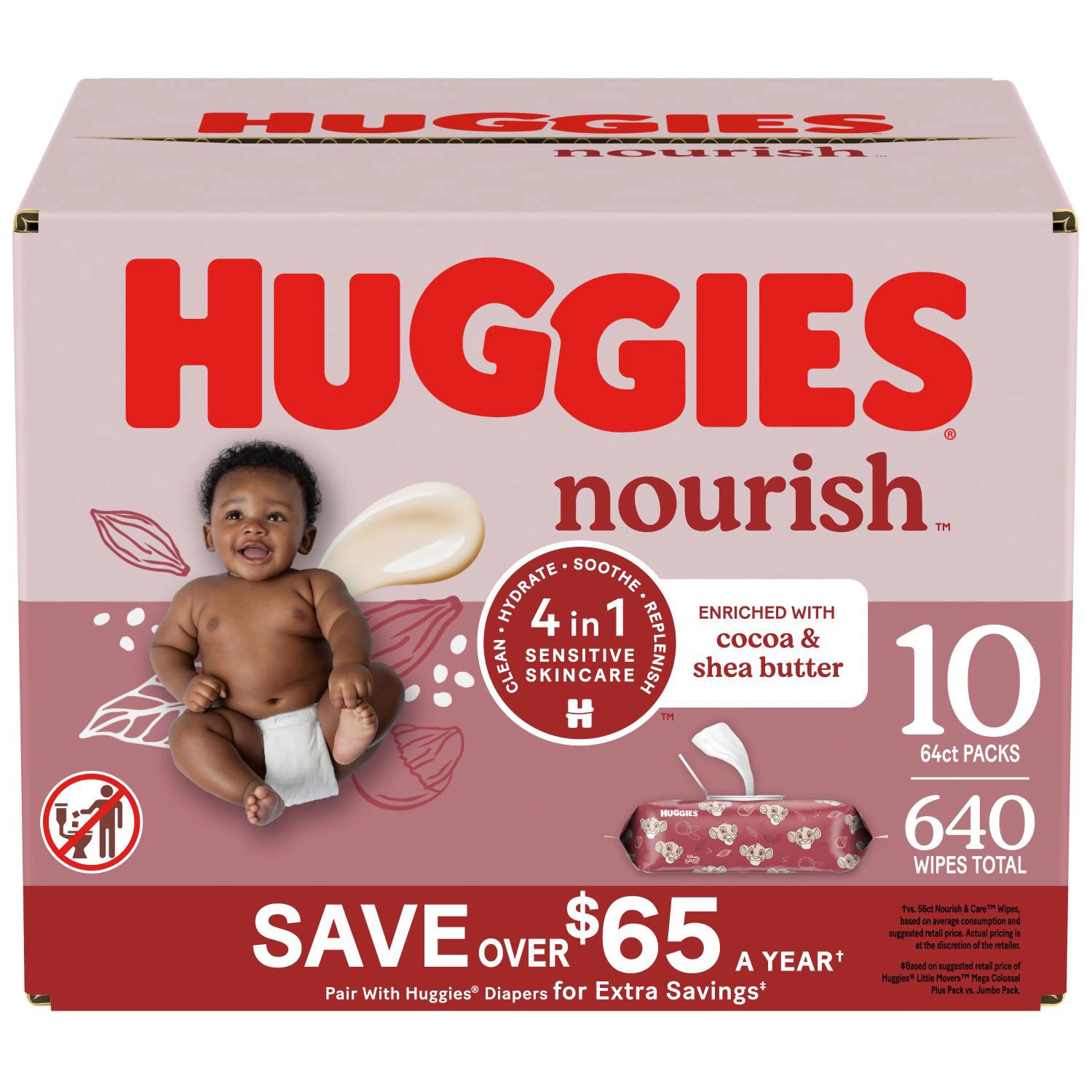 Huggies Nourish & Care Scented Baby Wipes, 10 Packs (640 ct.) | Sam's Club
