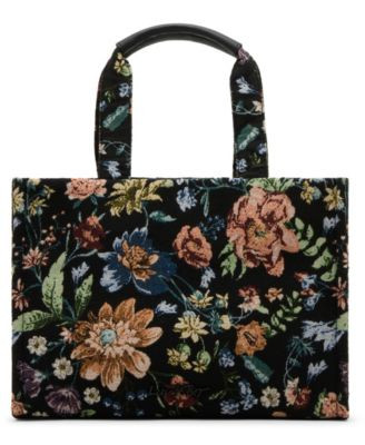 Betsey Johnson Tapestry Large Tote Handbag - Black Foral | Macy's