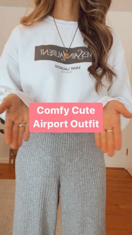 Airport outfit 

YSL Sweatshirt - similar ones linked 
Lounge pants - fits tts, wearing a small 
Vejas Sneakers - finally restocked! Runs slightly big, in-between sizes go down a size. 
Delsey Suitcase - a holiday travel must have! 

#LTKunder50 #LTKSeasonal #LTKtravel