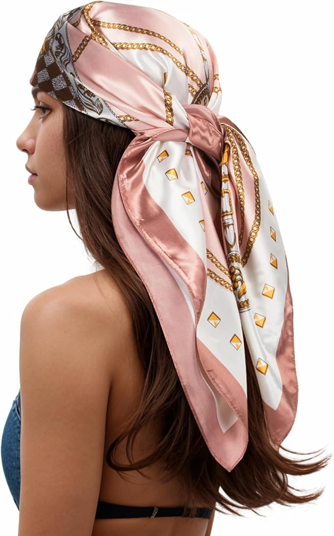 RIIQIICHY Head Scarf for Women Like Silk Scarf Hair Scarf Printed Square Scarf Bandanas for Women... | Amazon (US)