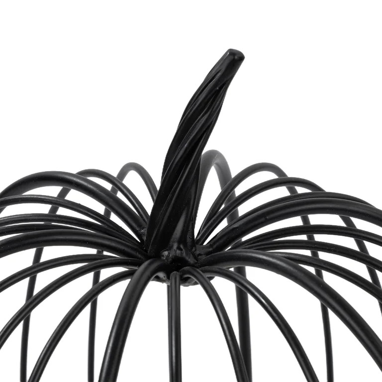 Light-Up Metal Pumpkin Lantern Decoration, Black and White, 11", Fall by Way To Celebrate | Walmart (US)