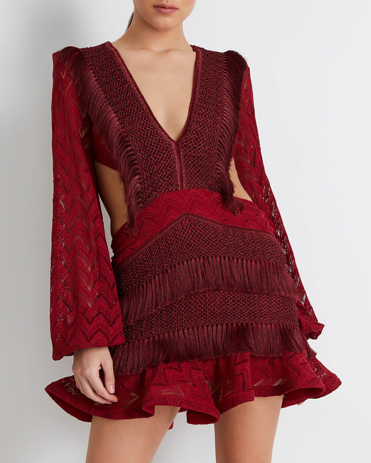 Fringe Cut-Out Mini Dress | PatBO