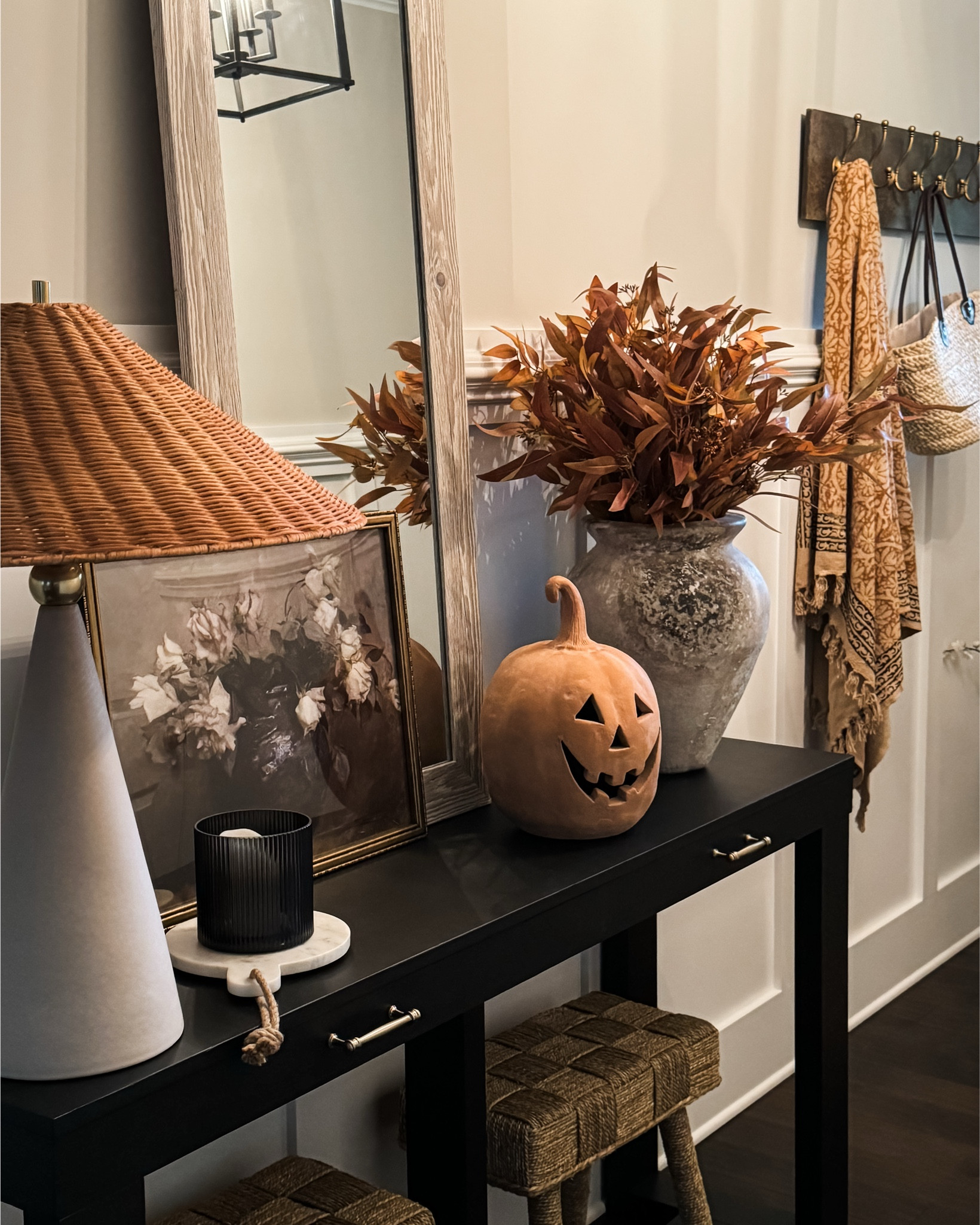 Throwing It Back To Last Fall!! Love all the warm tones, cozy textures and layered charm🤎

Lamp with rattan shade, terracotta pumpkins, floral print, throw blanket, fall stems, vase, round marble board, dining table, dining, chairs, area rug, brass faucet, console tablee

#LTKSeasonal #LTKHome #LTKFindsUnder50