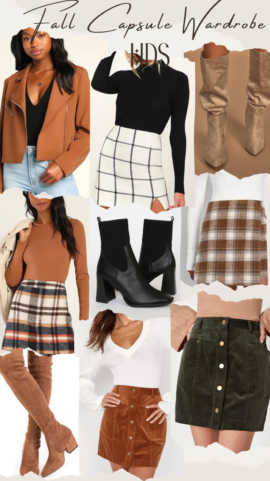 The perfect fall capsule wardrobe 

Over the knee boots// plaid skirt// crop jacket // motojacket// black sock boots// booties// ankle boots// mini skirt// bodysuit// long sleeve turtleneck// fall looks //capsule wardrobe // brown skirts // brown boots // knee high boots //fall colors // mix and match 

#LTKmidsize #LTKSeasonal #LTKstyletip