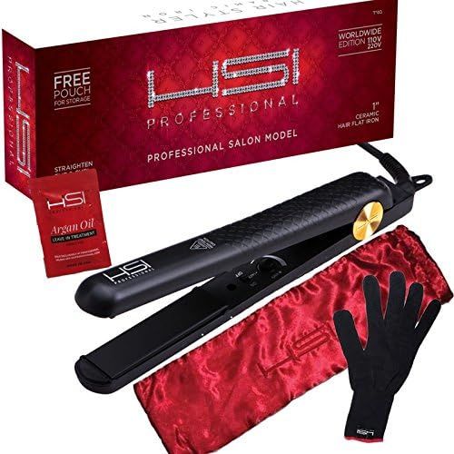 HSI Professional Glider | Ceramic Tourmaline Ionic Flat Iron Hair Straightener | Straightens & Cu... | Amazon (US)