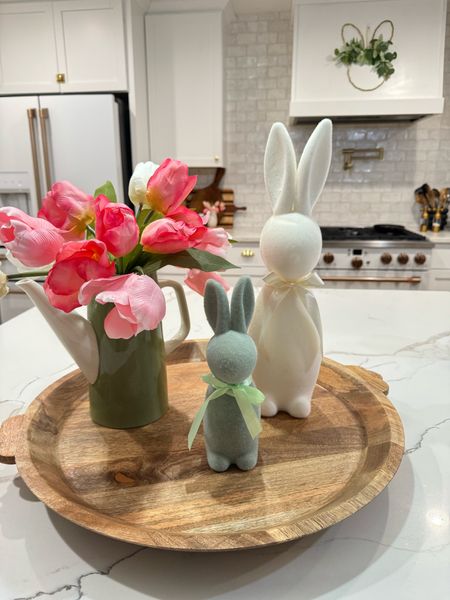Cute Easter styling with the viral Walmart Easter bunnies. I also grabbed the cute bunny wreath for my vent hood while I was shopping. 

#LTKSpringSale #LTKhome #LTKSeasonal