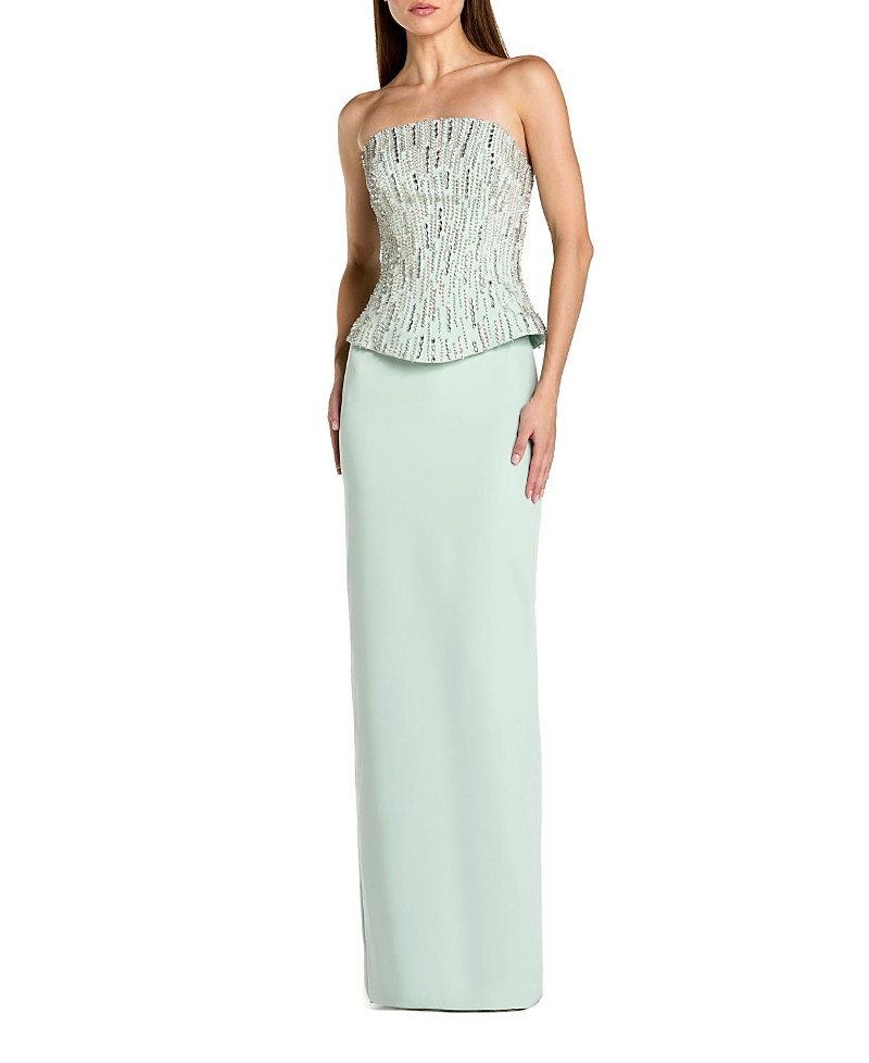 Mac Duggal Crepe Embellished Corset Strapless Column Gown | Bloomingdale's (US)