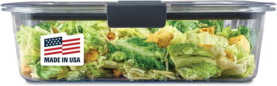 Rubbermaid Brilliance Large Food Storage Container, 9.6 Cup, BPA-Free, Leak-Proof, Clear | Amazon (US)