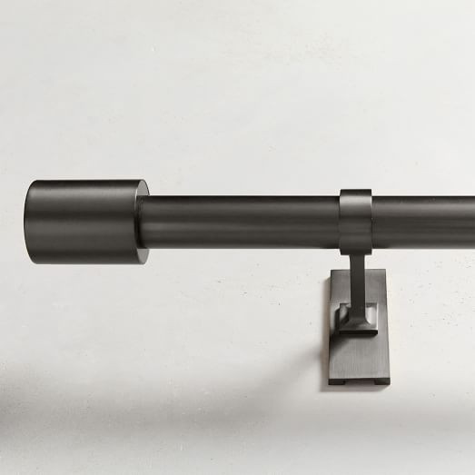 Oversized Adjustable Single Curtain Rod w/ Cylinder Finials | West Elm (US)