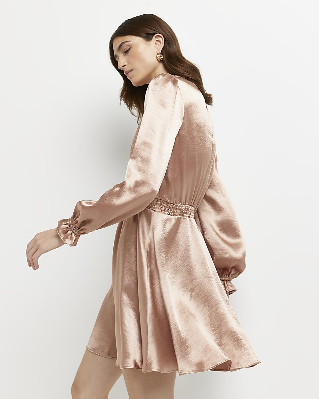 Pink satin mini dress | River Island (UK & IE)