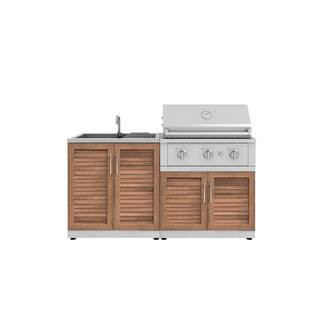 NewAge Products Outdoor Kitchen Grove 3-Piece Cabinet Set with Sink Cabinet and 33 in. Performanc... | The Home Depot