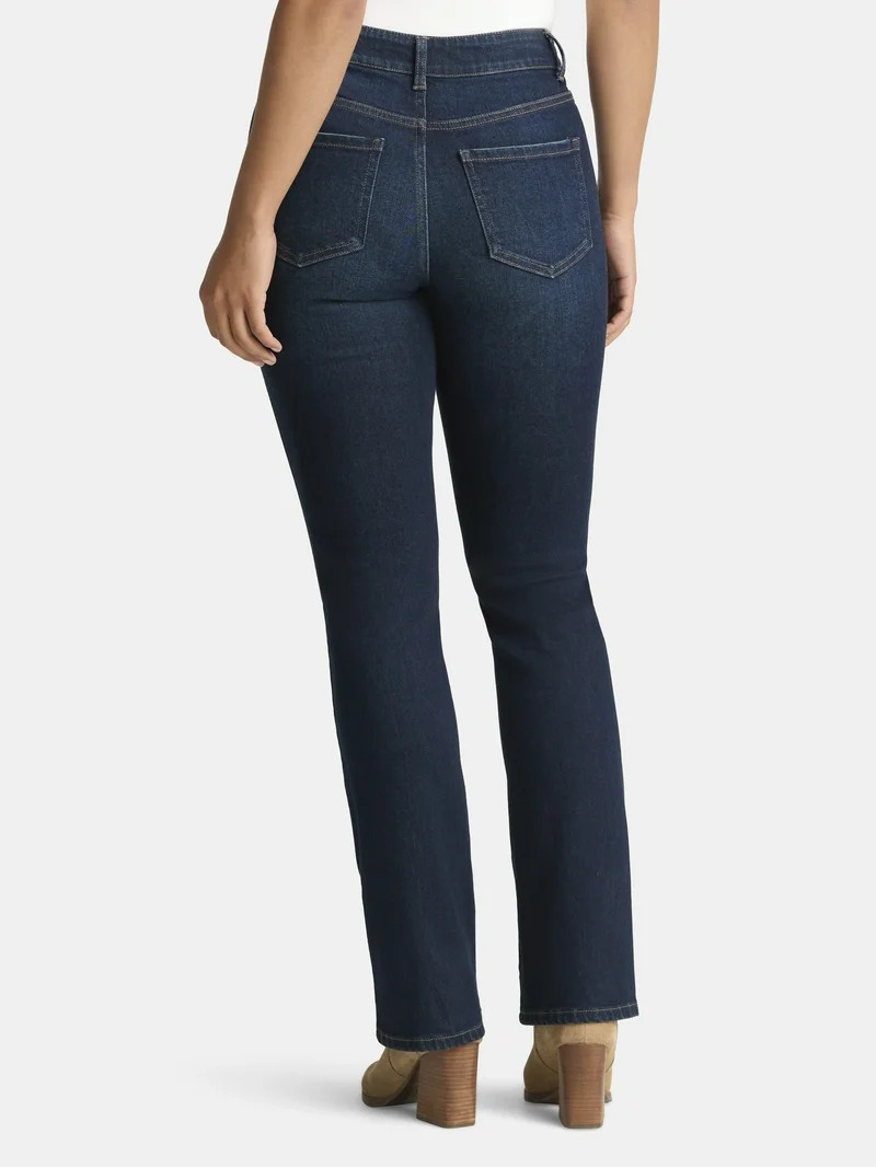 Time and Tru Women's Mid Rise Bootcut Jeans, Available in 30", 32", 34" Inseams, Sizes 0-20 | Walmart (US)