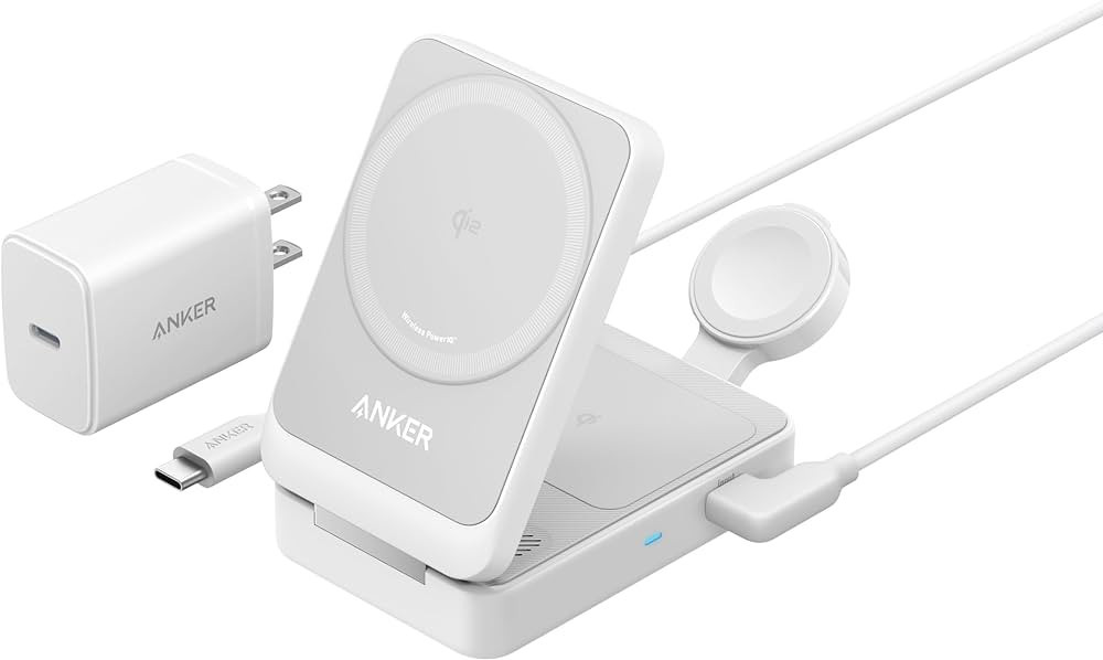 Anker MagGo 3-in-1 Charging Station, Qi2 Certified 15W MagSafe-Compatible Wireless Charger Stand,... | Amazon (US)