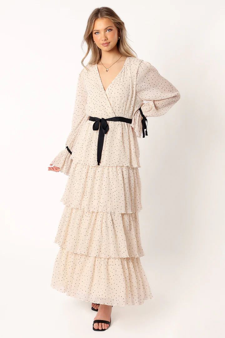 Antoinette Long Sleeve Tiered Maxi Dress - Cream | Petal & Pup (US)