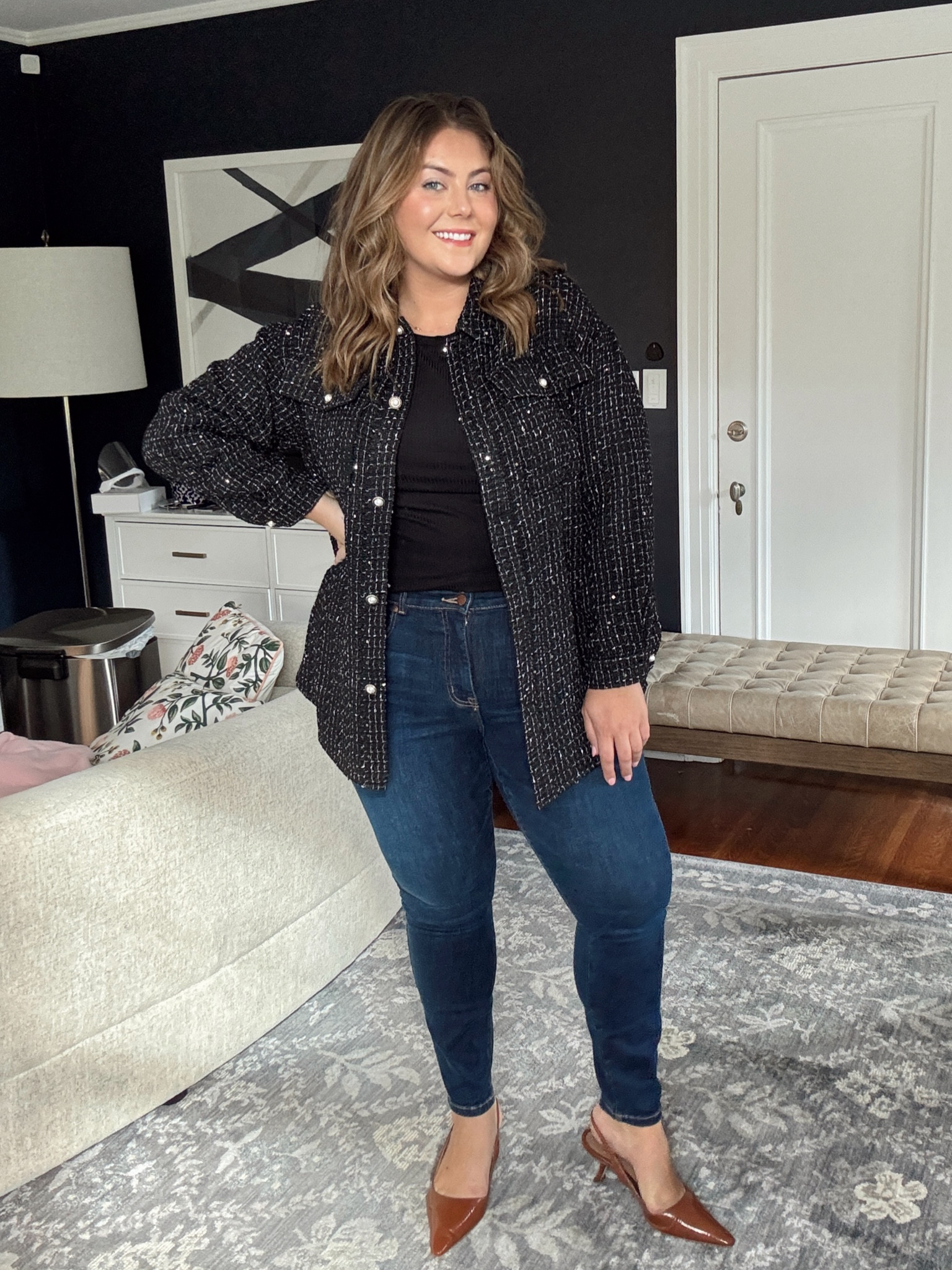 Wearing size 14/16 in tweed oversized Shacket, 18 in tank, 18 in jeans. Get 40% off during Lane Bryant friends & family! 

#LTKSaleAlert #LTKStyleTip #LTKPlusSize