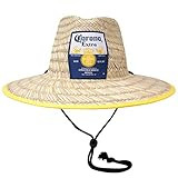 Corona Men’s Straw Beach, Large Lifeguard Hat, Extra Logo Lined Brim, Brown, One Size | Amazon (US)