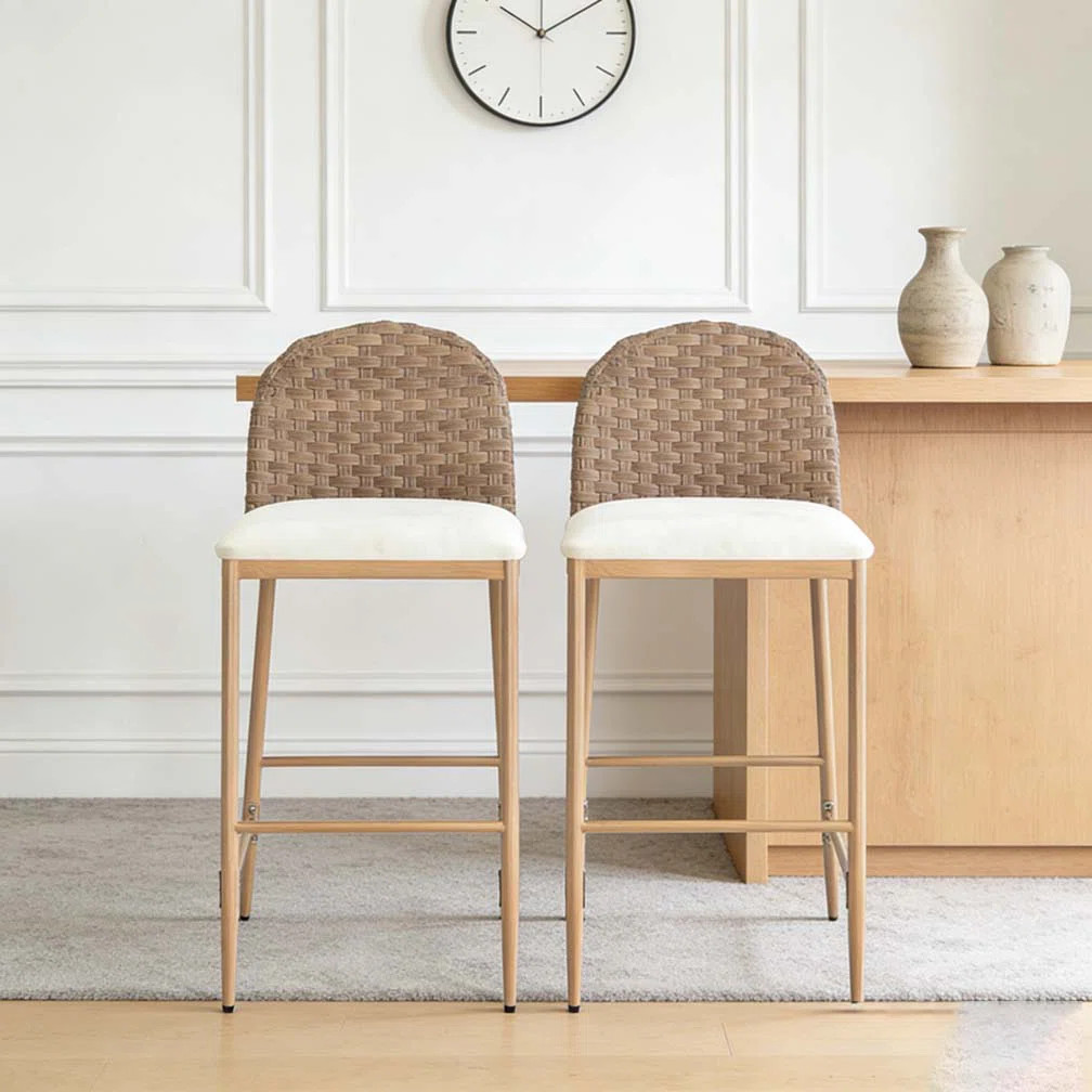 25" Farmhouse Barstools Set (Set of 2) | Wayfair North America