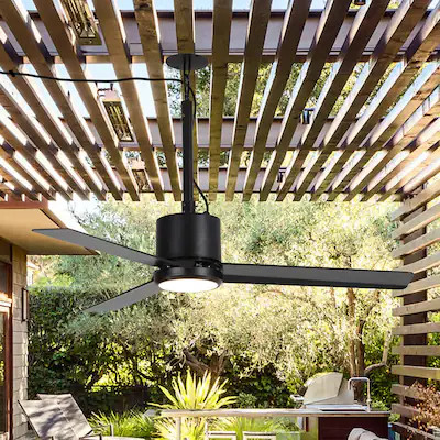 Parrot Uncle 42-in Color-Changing Integrated LED Outdoor Black with Matte Black Blades Plug-in Ce... | Lowe's