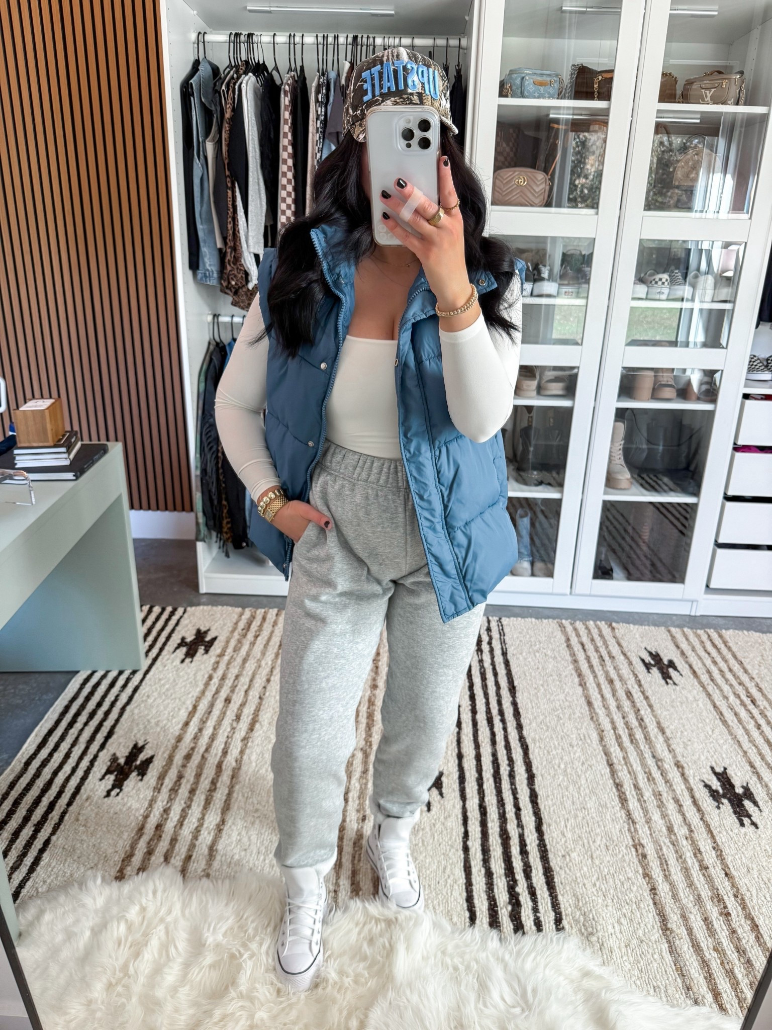 Comfy Errands OOTD 🤍

Bodysuit - small
Vest - xs (my exact vest is sold out in most sizes, so I did link an alternative!)
Sweatpants - sized up one to a medium for a baggier fit, but I also could've done my usual small

I love this combo SO MUCH! It's so simple, yet comfortable and practical! I love a good oversized puffer vest and this one does come in a ton of other colors! You could also swap out the blue for the army green color if you prefer that. I layered it over this bodysuit, added the comfiest sweatpants ever & finished the look with this fun camo hat & my white leather platform converse sneakers! 



#LTKFindsUnder100 #LTKFindsUnder50 #LTKootd