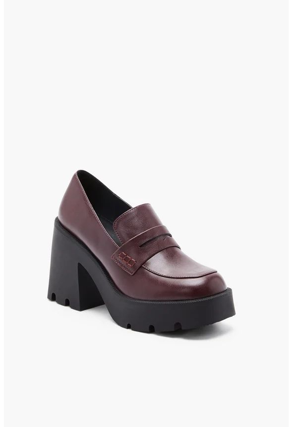 Cher Heeled Lug Sole Loafer | JustFab