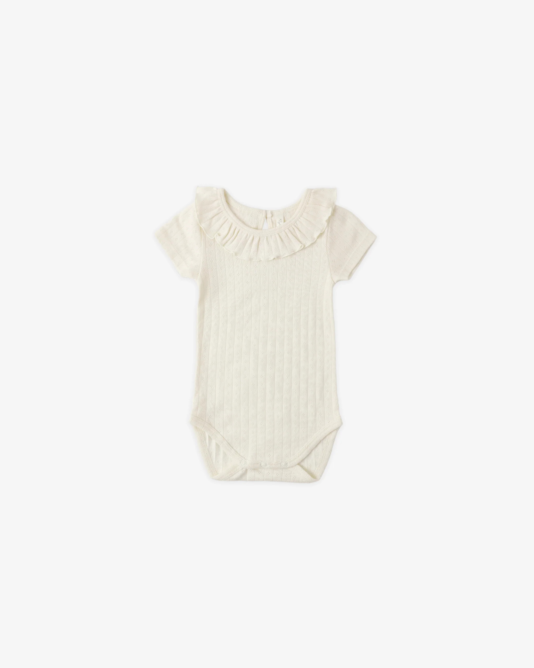 Ruffle Collar Bodysuit Ivory | Rylee + Cru
