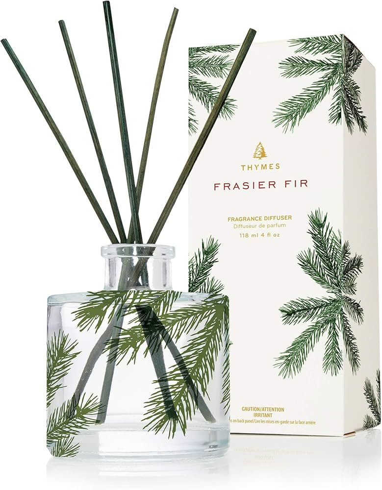 Thymes Frasier Fir Reed Diffuser Set – Includes Reeds, Fragrance Oil, and Frosted Glass Bottle ... | Amazon (US)
