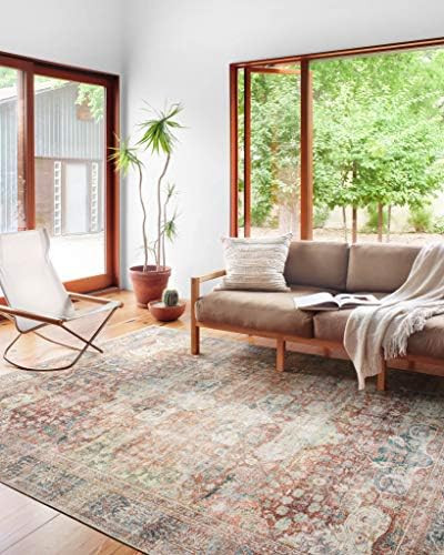 Loloi Loren Collection Vintage Printed Persian Area Rug 7'-6" x 9'-6" Brick/Multi | Amazon (US)